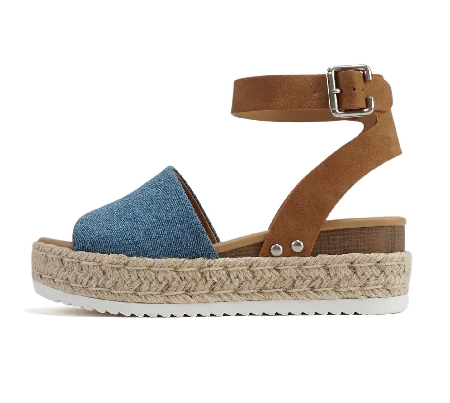 Soda Topic Open Toe Buckle Ankle Strap Espadrilles Casual Sandal