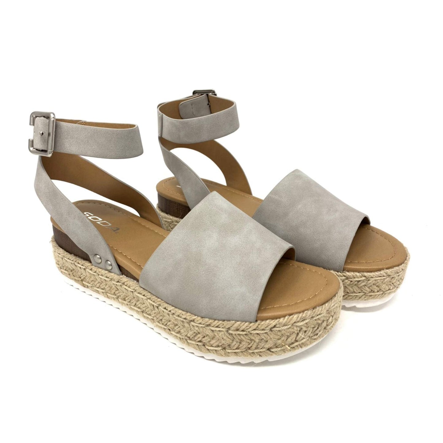 Soda Topic Open Toe Buckle Ankle Strap Espadrilles Casual Sandal