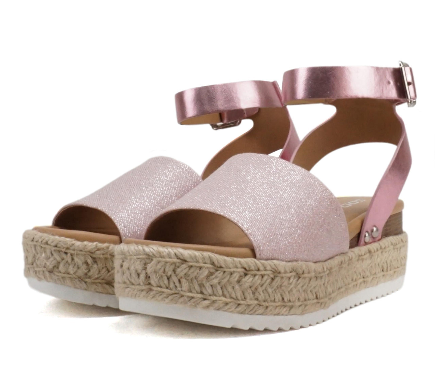Soda Topic Open Toe Buckle Ankle Strap Espadrilles Casual Sandal