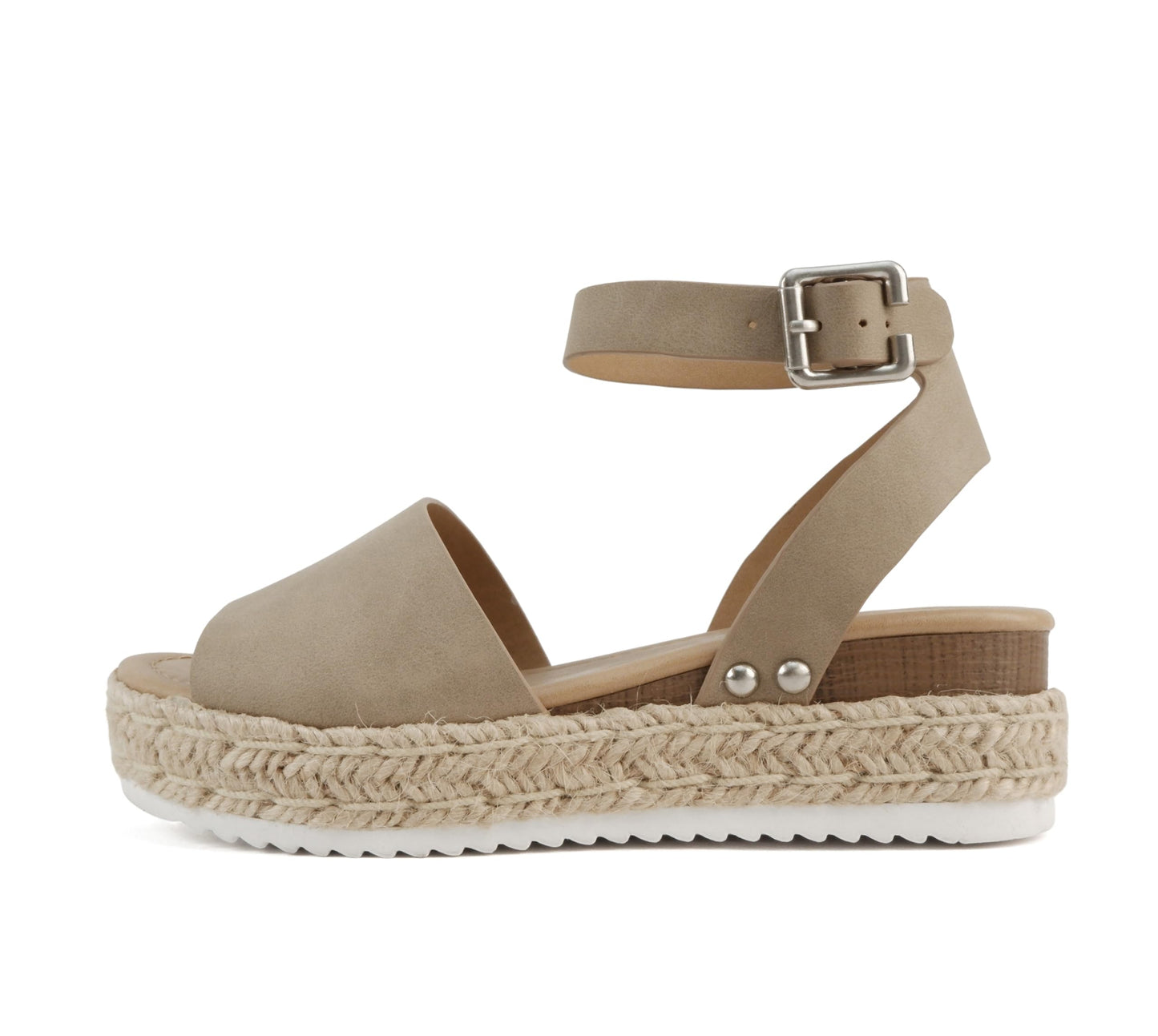 Soda Topic Open Toe Buckle Ankle Strap Espadrilles Flatform Casual Sandal