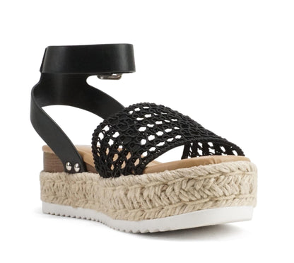 Soda Topic Open Toe Buckle Ankle Strap Espadrilles Casual Sandal