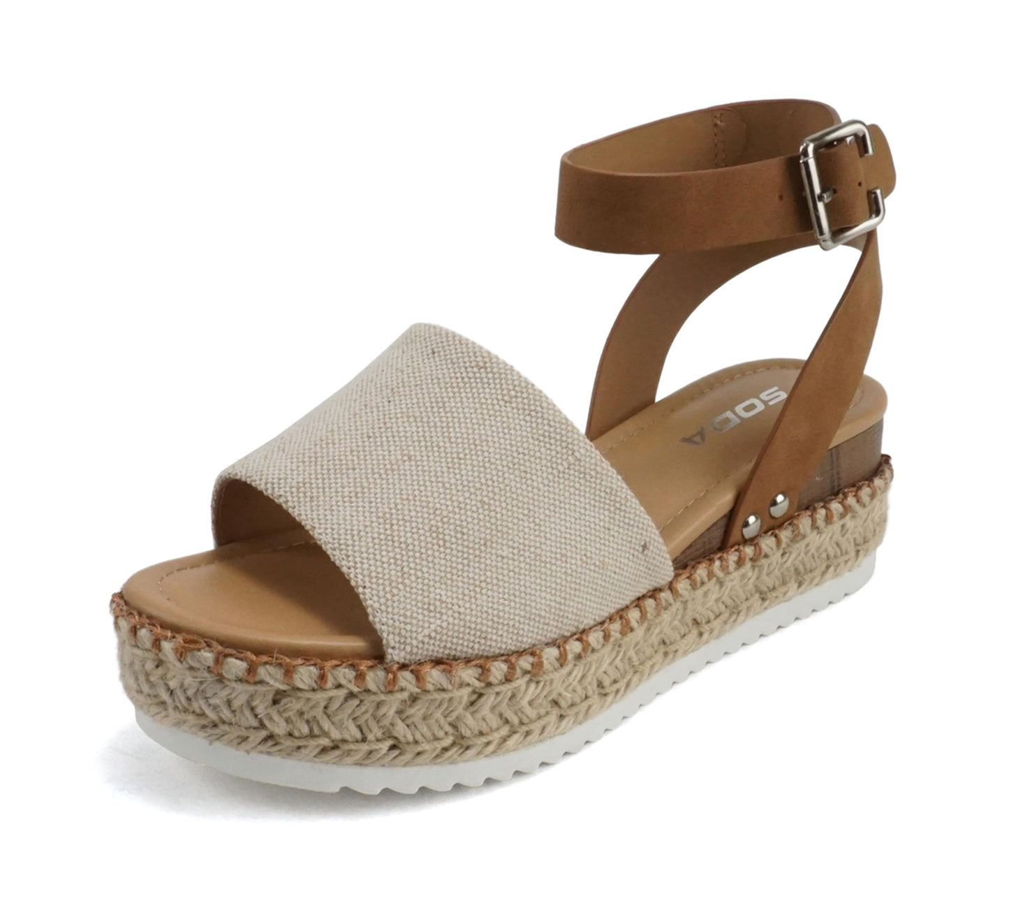 Soda Topic Open Toe Buckle Ankle Strap Espadrilles Casual Sandal