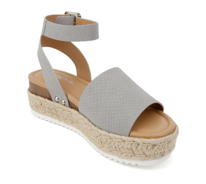 Soda Topic Open Toe Buckle Ankle Strap Espadrilles Casual Sandal