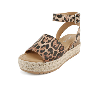 Soda Topic Open Toe Buckle Ankle Strap Espadrilles Casual Sandal
