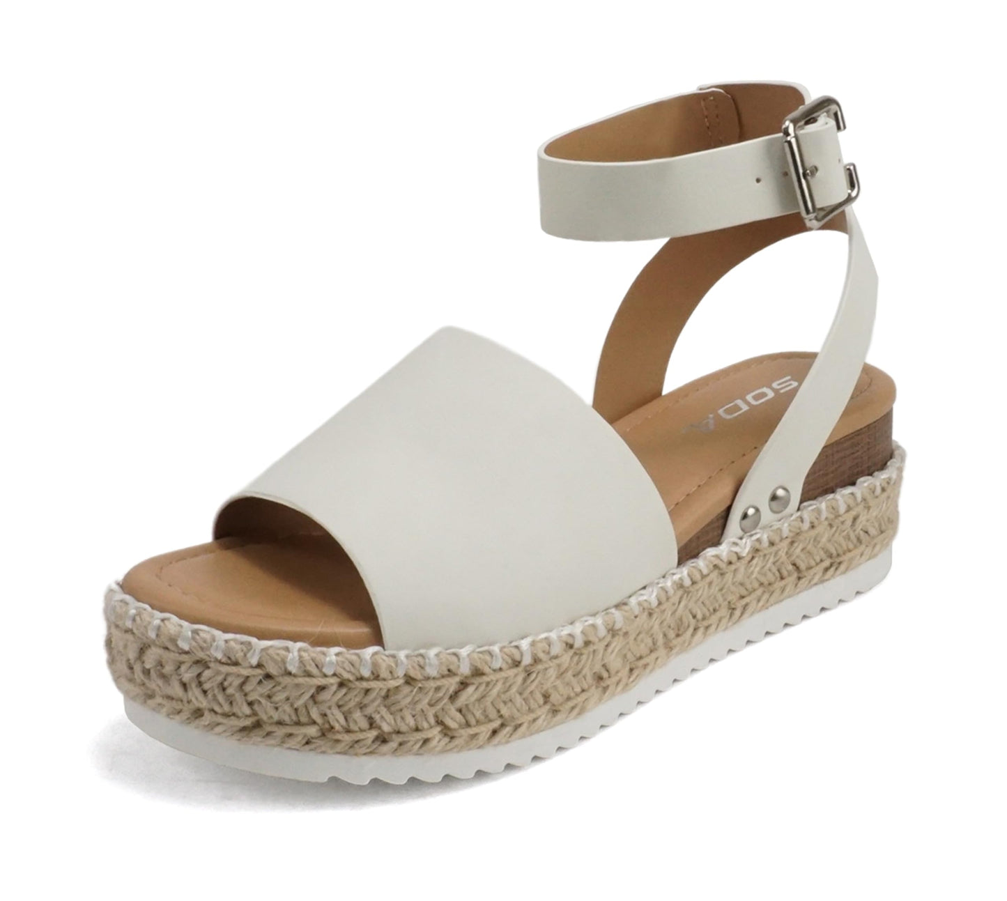 Soda Topic Open Toe Buckle Ankle Strap Espadrilles Casual Sandal
