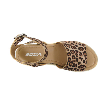 Soda Topic Open Toe Buckle Ankle Strap Espadrilles Casual Sandal