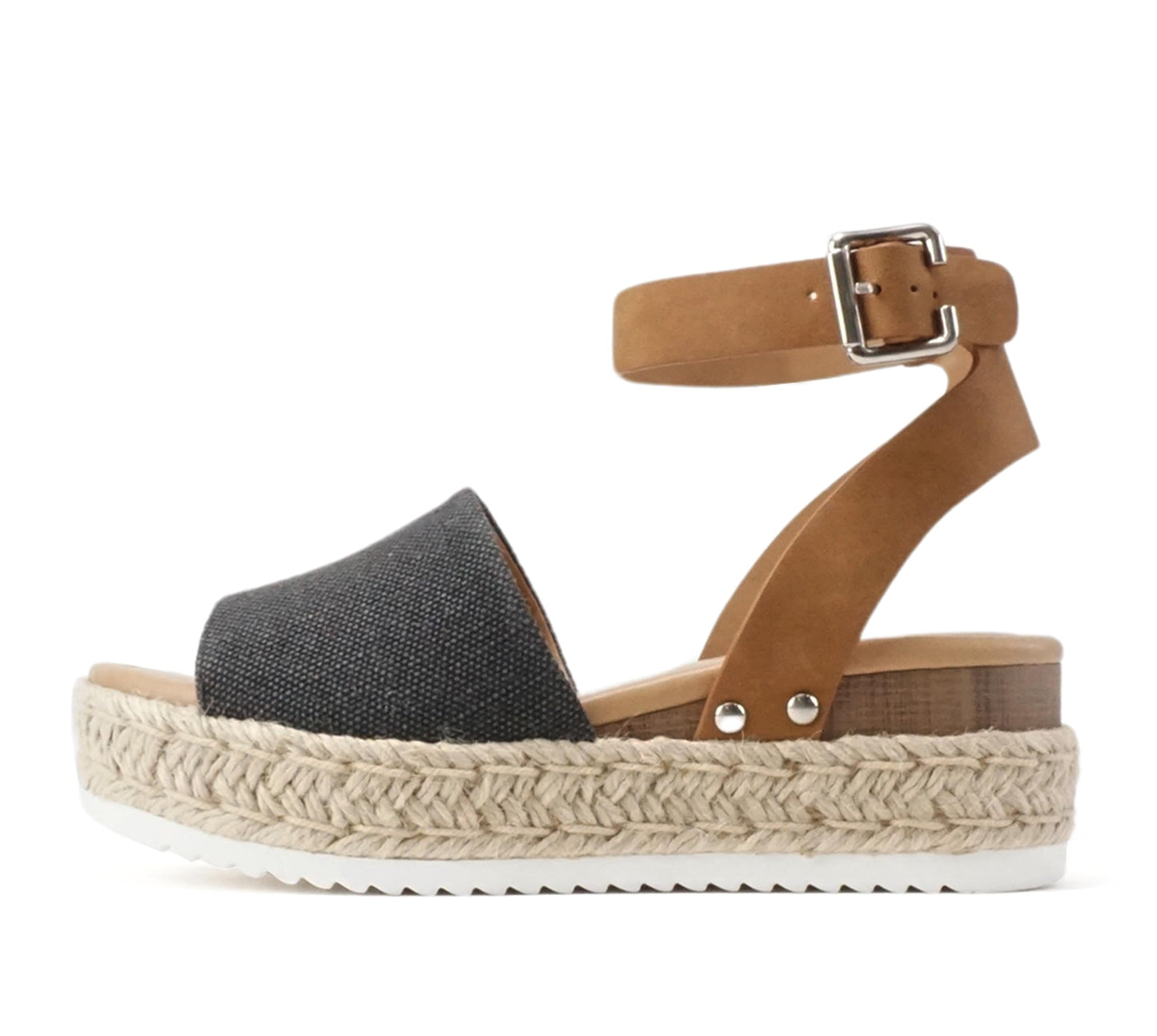 Soda Topic Open Toe Buckle Ankle Strap Espadrilles Casual Sandal