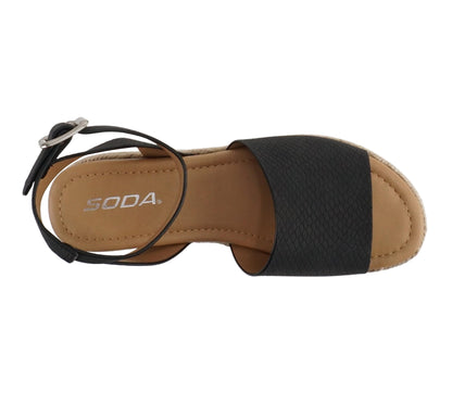 Soda Topic Open Toe Buckle Ankle Strap Espadrilles Casual Sandal