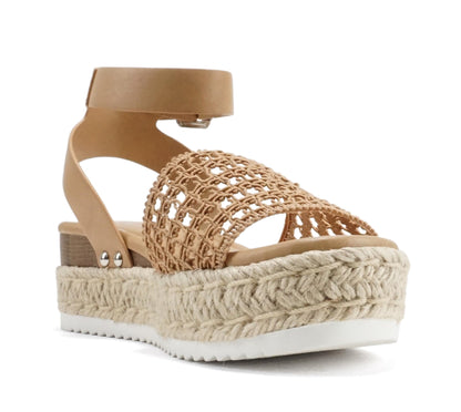 Soda Topic Open Toe Buckle Ankle Strap Espadrilles Casual Sandal