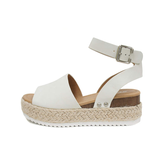 Soda Topic Open Toe Buckle Ankle Strap Espadrilles Casual Sandal