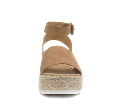 Soda Topic Open Toe Buckle Ankle Strap Espadrilles Casual Sandal