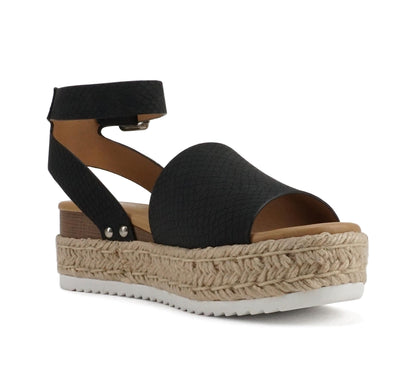 Soda Topic Open Toe Buckle Ankle Strap Espadrilles Casual Sandal