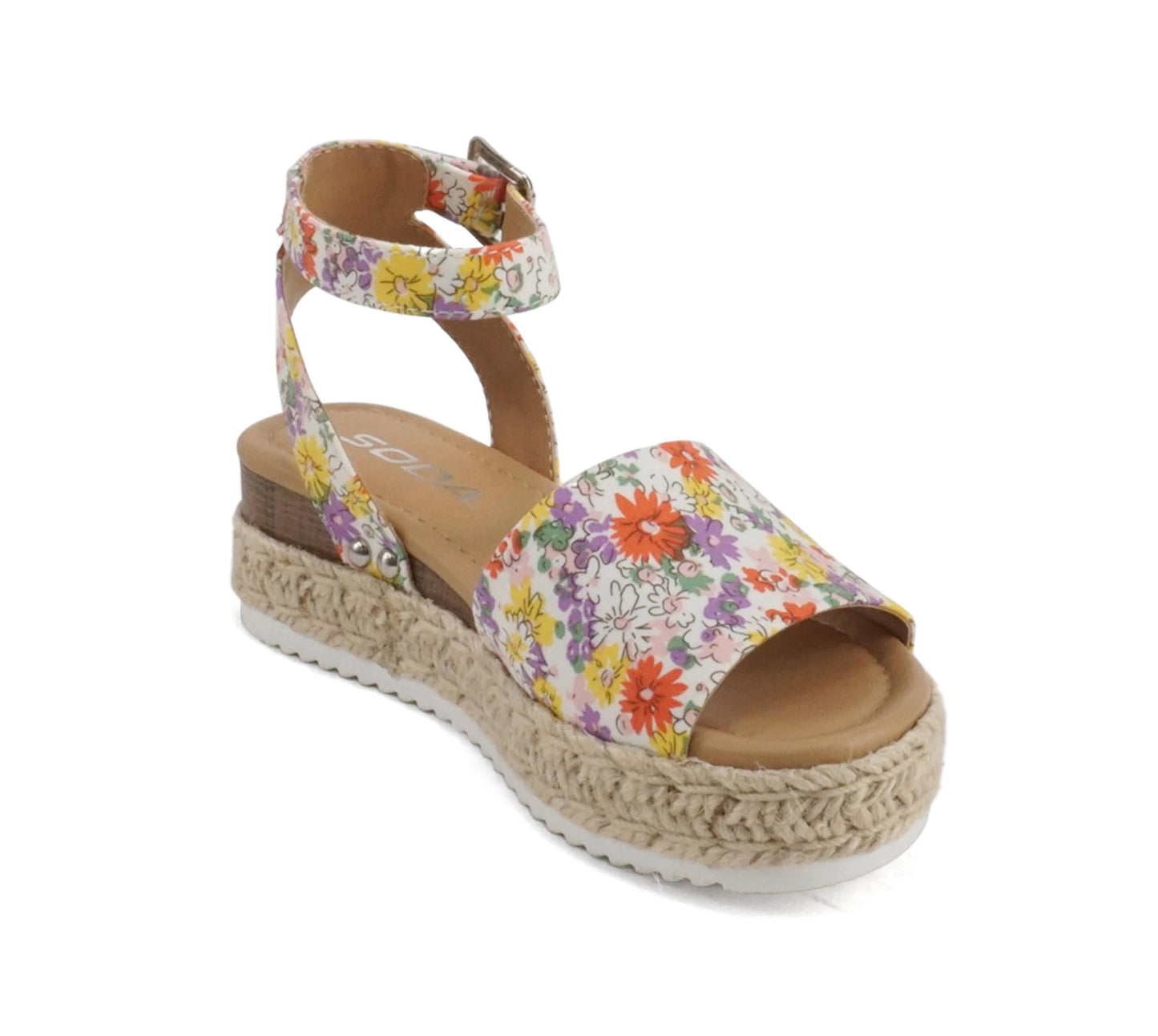 Soda Topic Open Toe Buckle Ankle Strap Espadrilles Flatform Casual Sandal