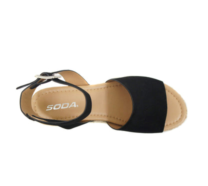 Soda Topic Open Toe Buckle Ankle Strap Espadrilles Casual Sandal