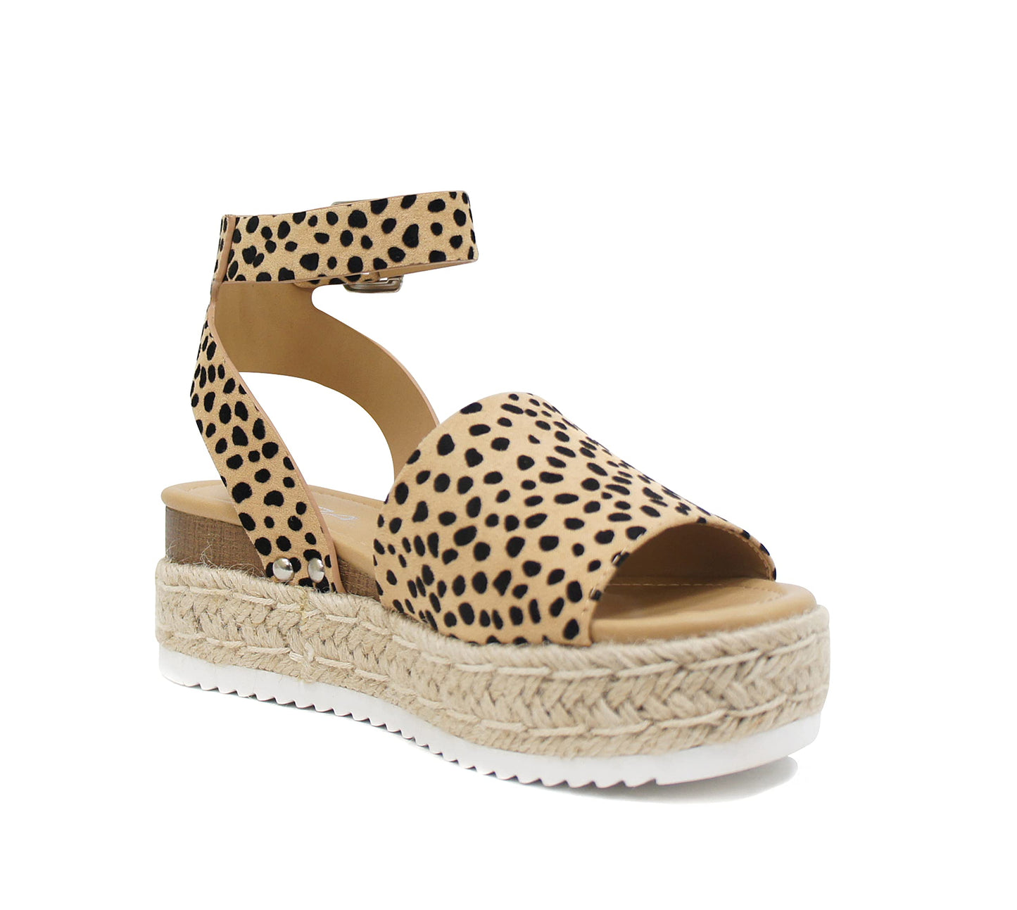 Soda Topic Open Toe Buckle Ankle Strap Espadrilles Casual Sandal
