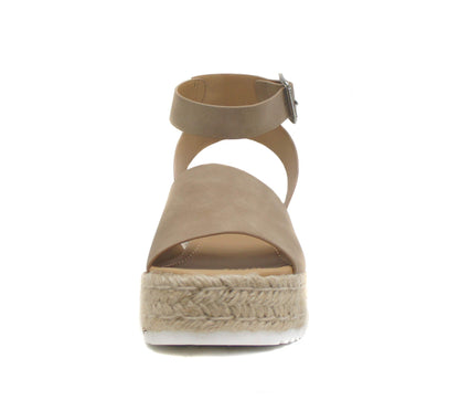 Soda Topic Open Toe Buckle Ankle Strap Espadrilles Flatform Casual Sandal
