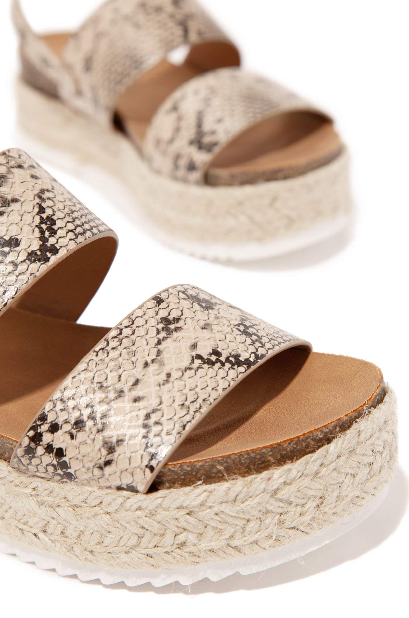 Soda Topic Open Toe Buckle Ankle Strap Espadrilles Flatform Casual Sandal