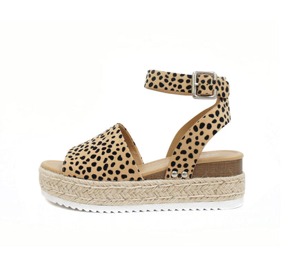 Soda Topic Open Toe Buckle Ankle Strap Espadrilles Casual Sandal