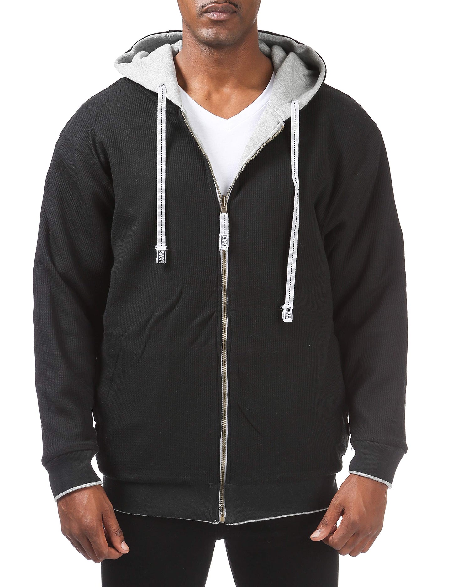 Pro Club Men's Full Zip Reversible Fleece and Thermal Hoodie