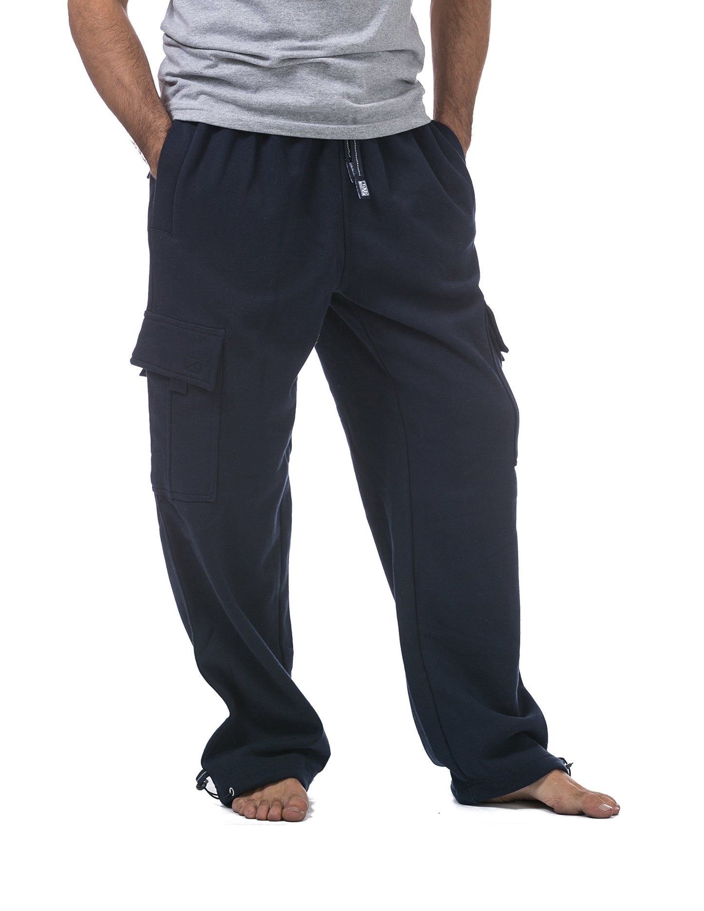 Pro Club Men's Heavyweight Fleece Cargo Pants, Medium, Black