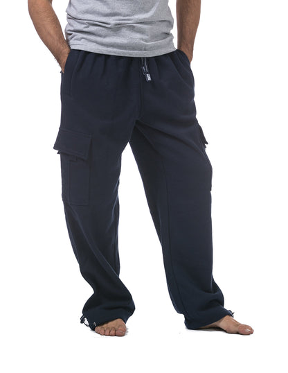 Pro Club Men's Heavyweight Fleece Cargo Pants, Medium, Black