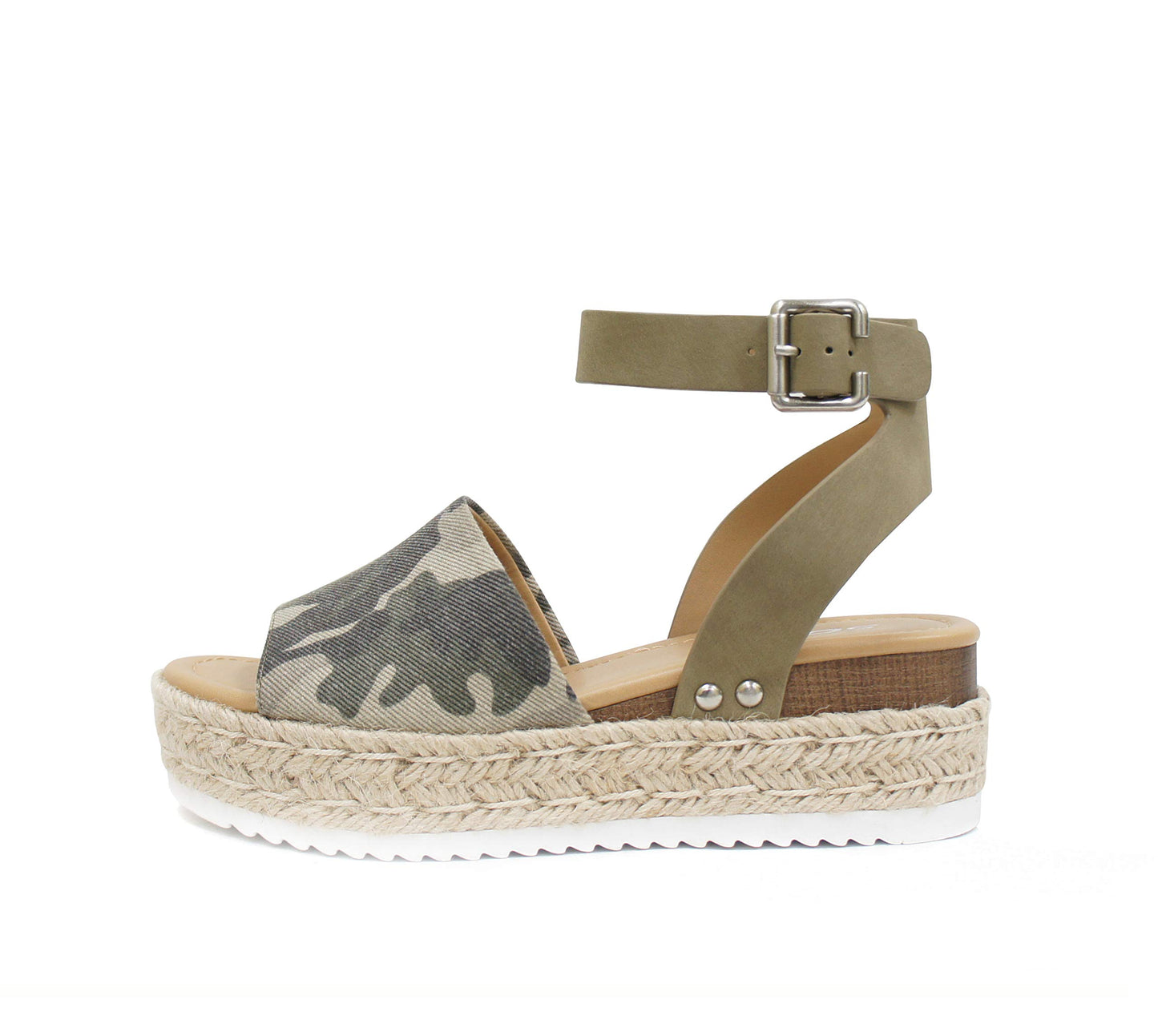 Soda Topic Open Toe Buckle Ankle Strap Espadrilles Casual Sandal