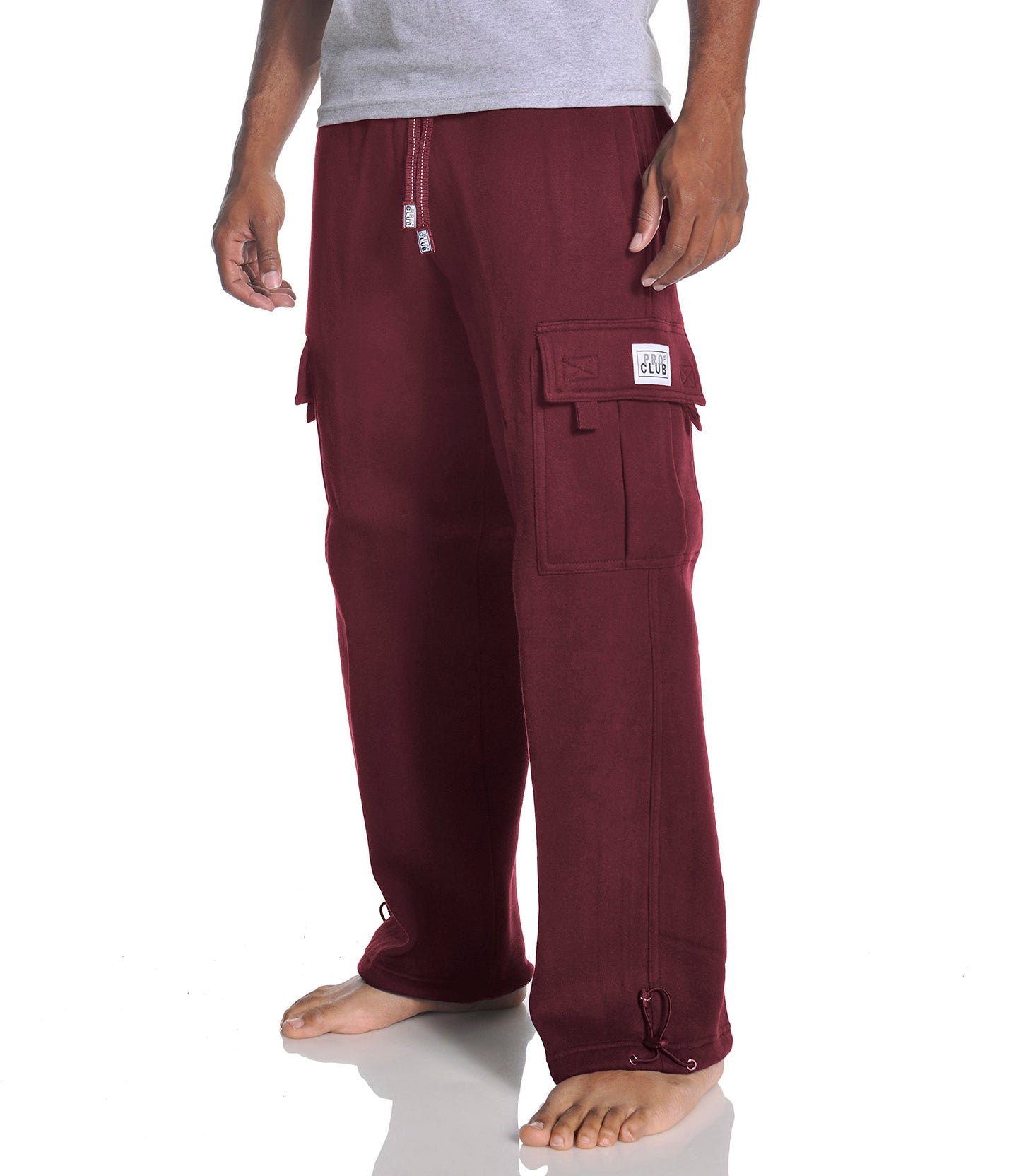 Pro Club Men's Heavyweight Fleece Cargo Pants, Medium, Black