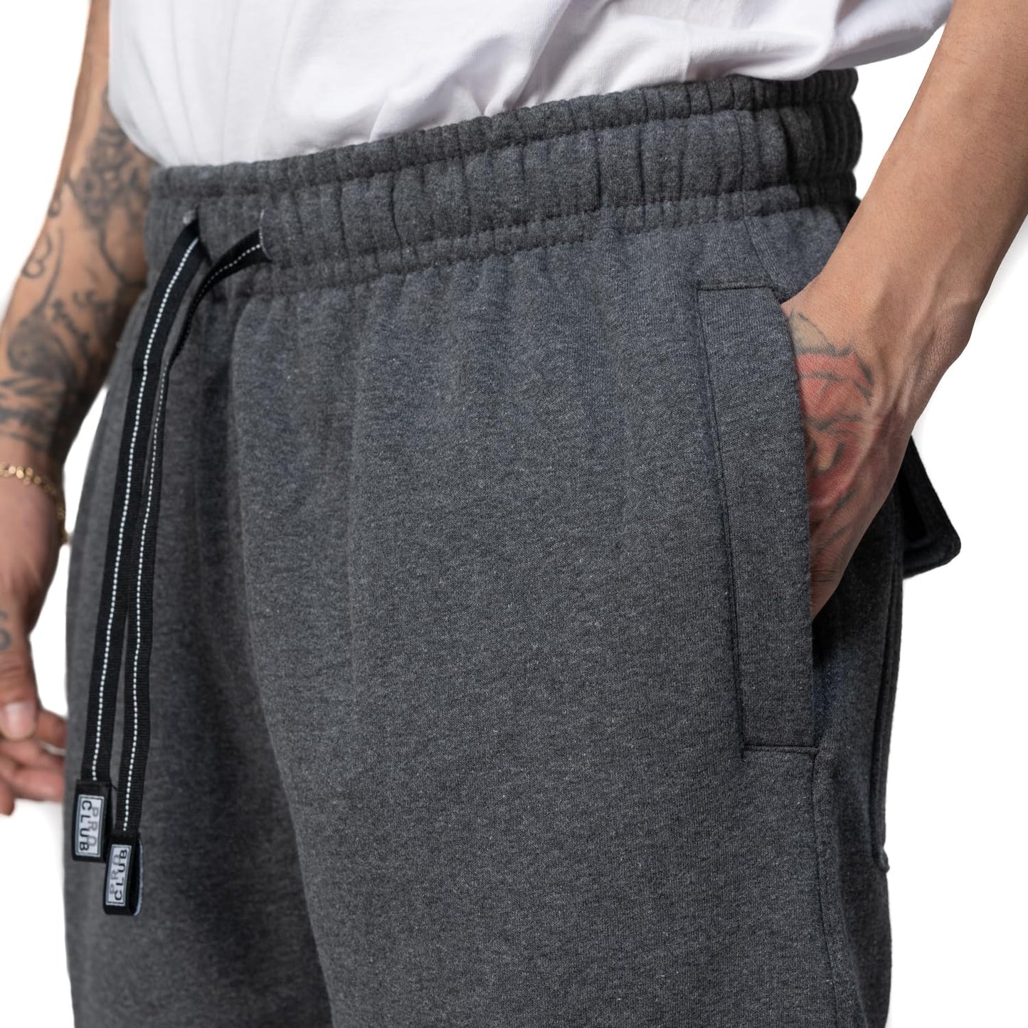 Pro Club Men's Heavyweight Fleece Cargo Pants, Medium, Black
