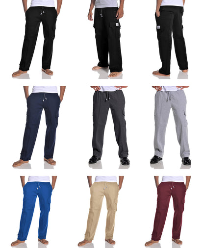 Pro Club Men's Heavyweight Fleece Cargo Pants, Medium, Black
