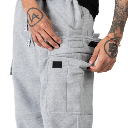 Pro Club Men's Heavyweight Fleece Cargo Pants, Heather Gray, Small
