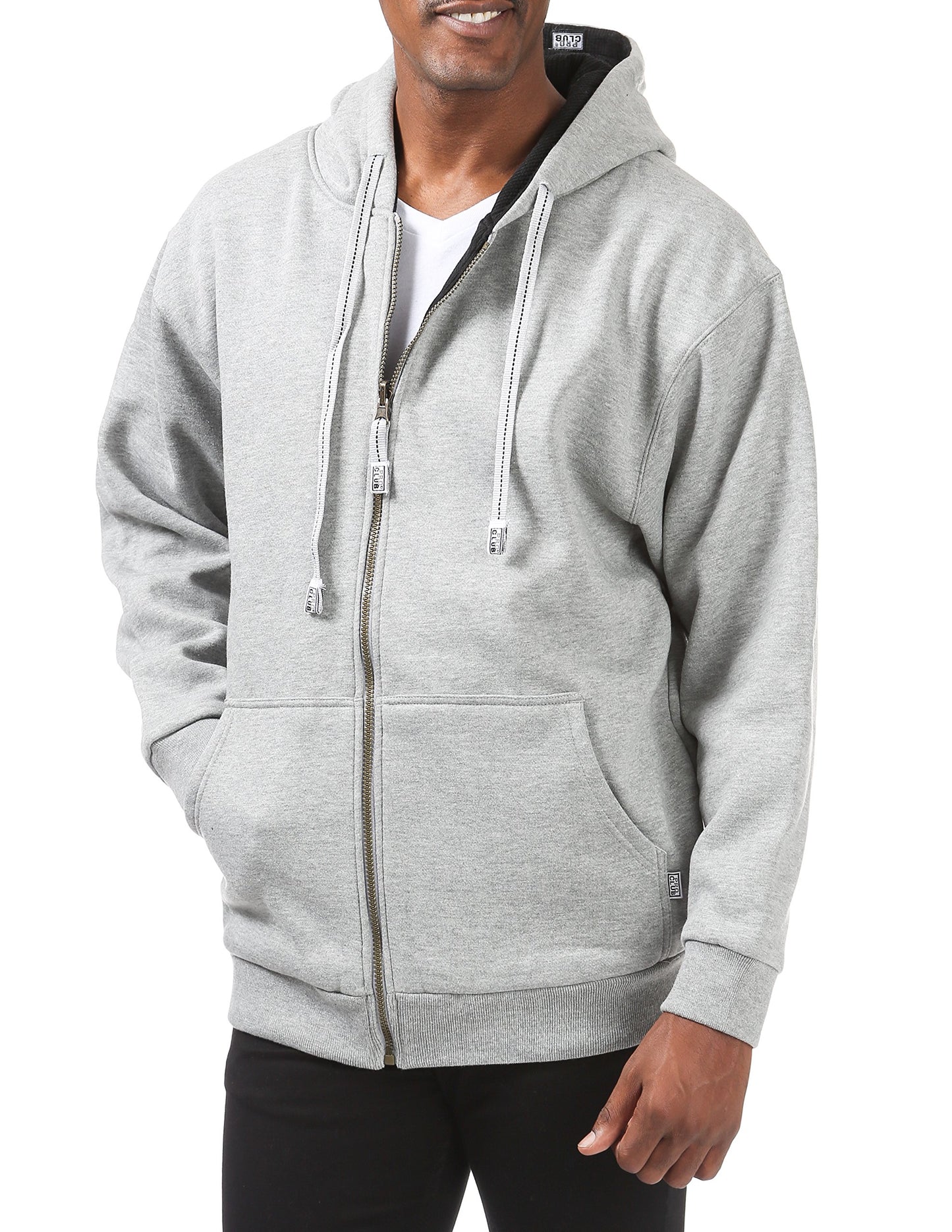 Pro Club Men's Full Zip Reversible Fleece and Thermal Hoodie