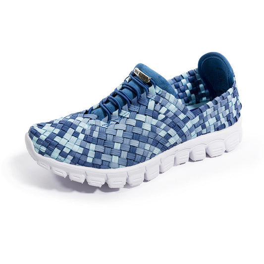 DANIELLE White Metallic Woven Sneakers