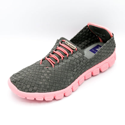 DANIELLE White Metallic Woven Sneakers
