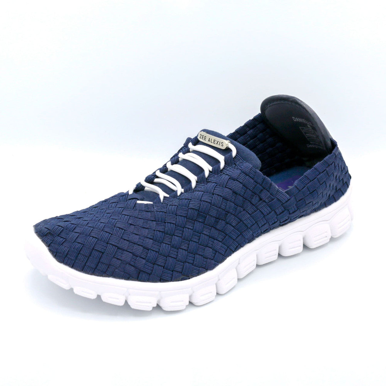 DANIELLE White Metallic Woven Sneakers