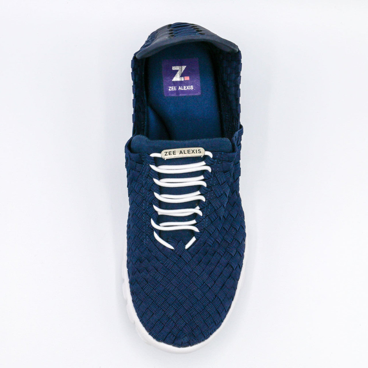 DANIELLE White Metallic Woven Sneakers
