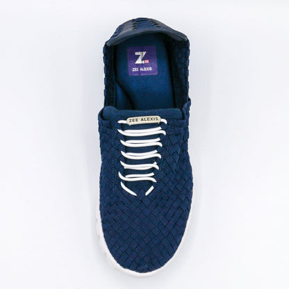 DANIELLE White Metallic Woven Sneakers