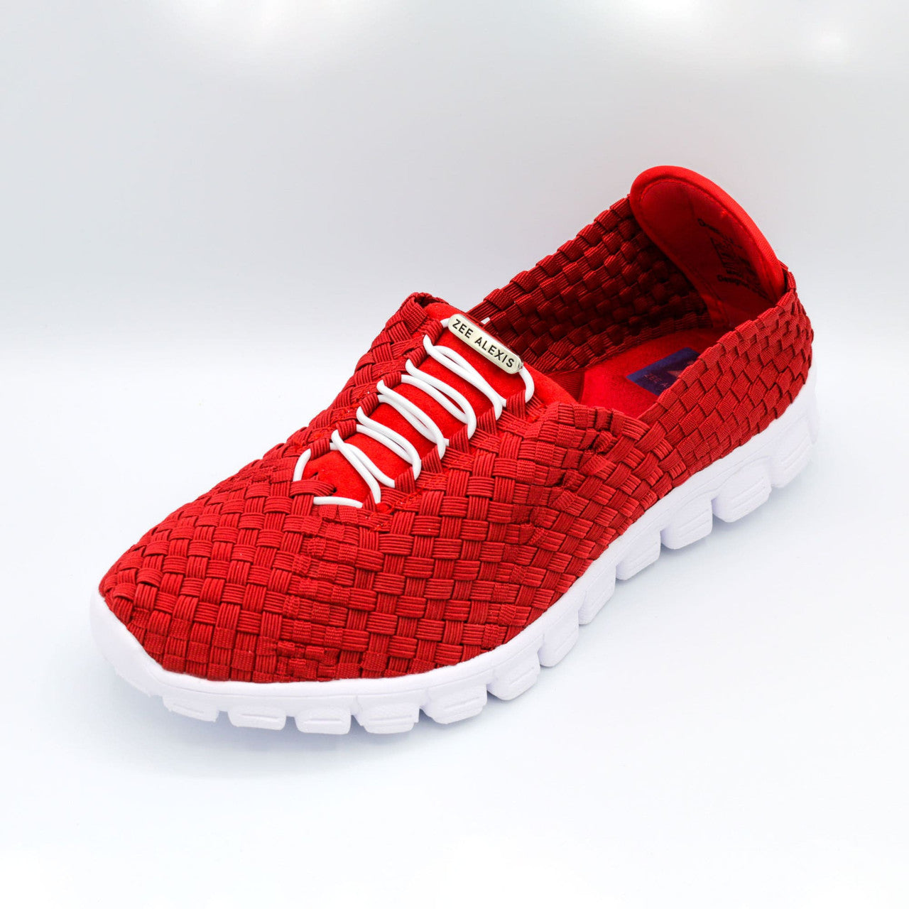 DANIELLE White Metallic Woven Sneakers