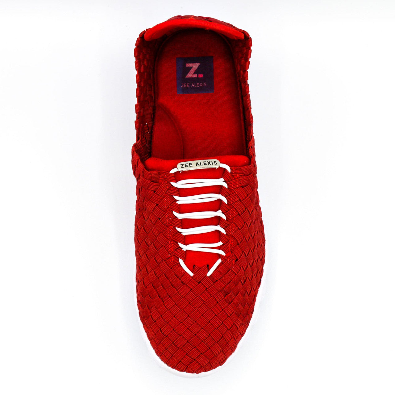 DANIELLE White Metallic Woven Sneakers