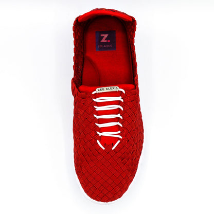 DANIELLE White Metallic Woven Sneakers
