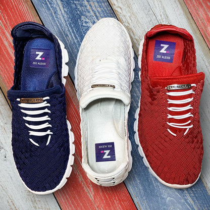 DANIELLE White Metallic Woven Sneakers